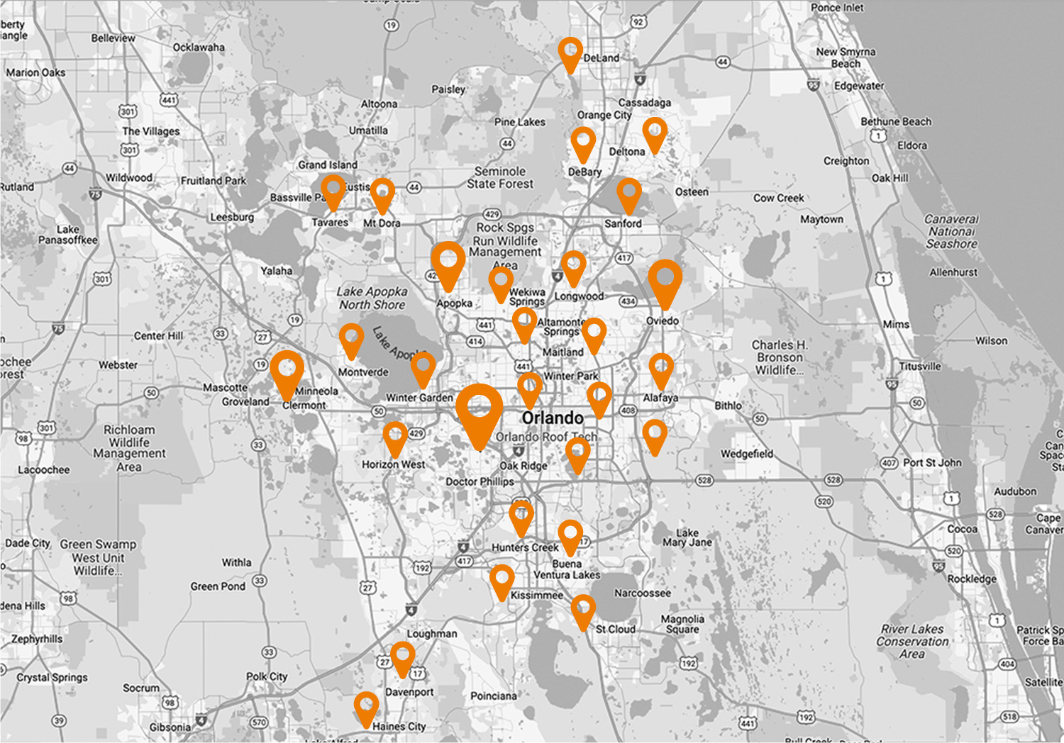 Areas We Serve Map Areas We Serve Map