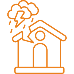 Roof damage after heavy rain, wind, or storms