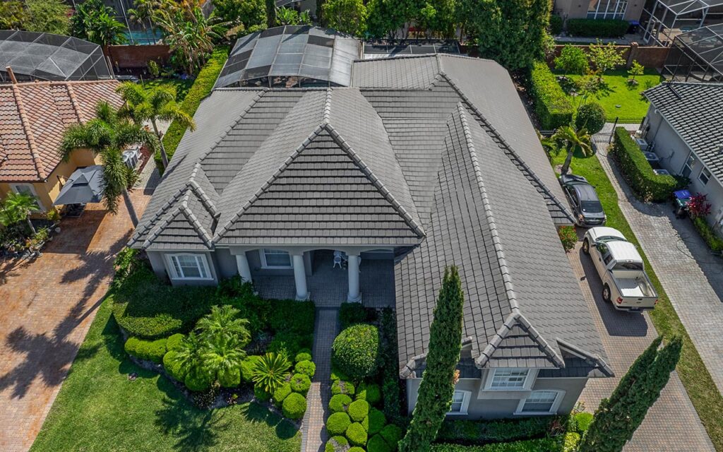 New tile roof installation