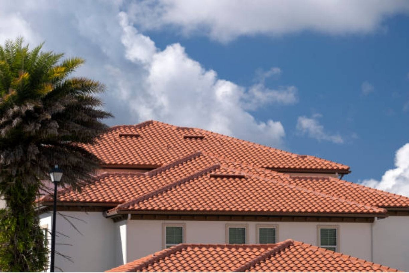 Tile roof on a house
